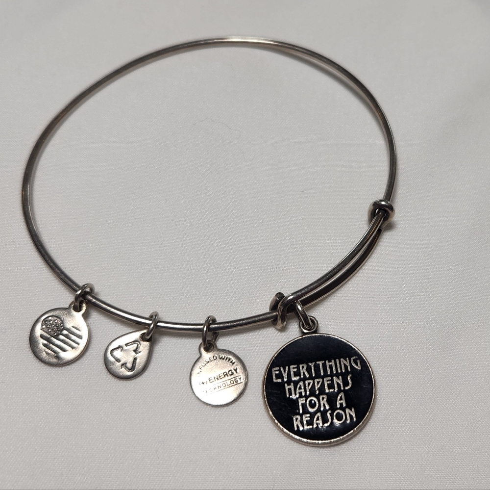 Alex and Ani Everything Happens for a Reason silver bangle bracelet